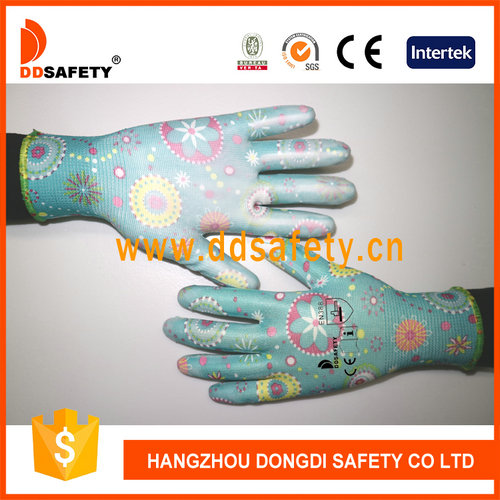 13 gauge polyester blue flower gloves 13 gauge polyester blue flower gloves